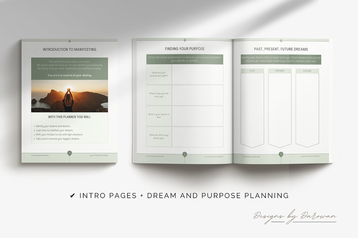 Law of Attraction Planner | Canva, a Magazine Template by Designs by Darowan (Photo 3 of 10)