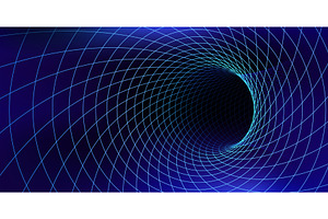 Time vortex tunnel with grid lines, a Technology Illustration by Buch&Bee
