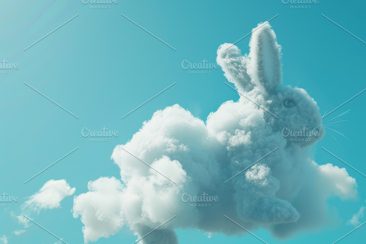 90 Clouds animals against a blue sky, an Animal Illustration by Handmadefont (Photo 39 of 64)