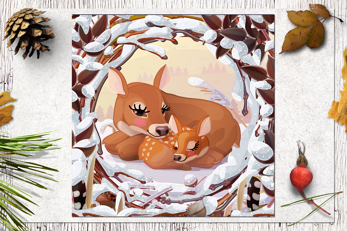 vector Christmas card, a Card Template by WINDmade