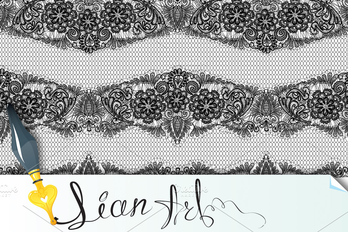 Black Lace seamless pattern