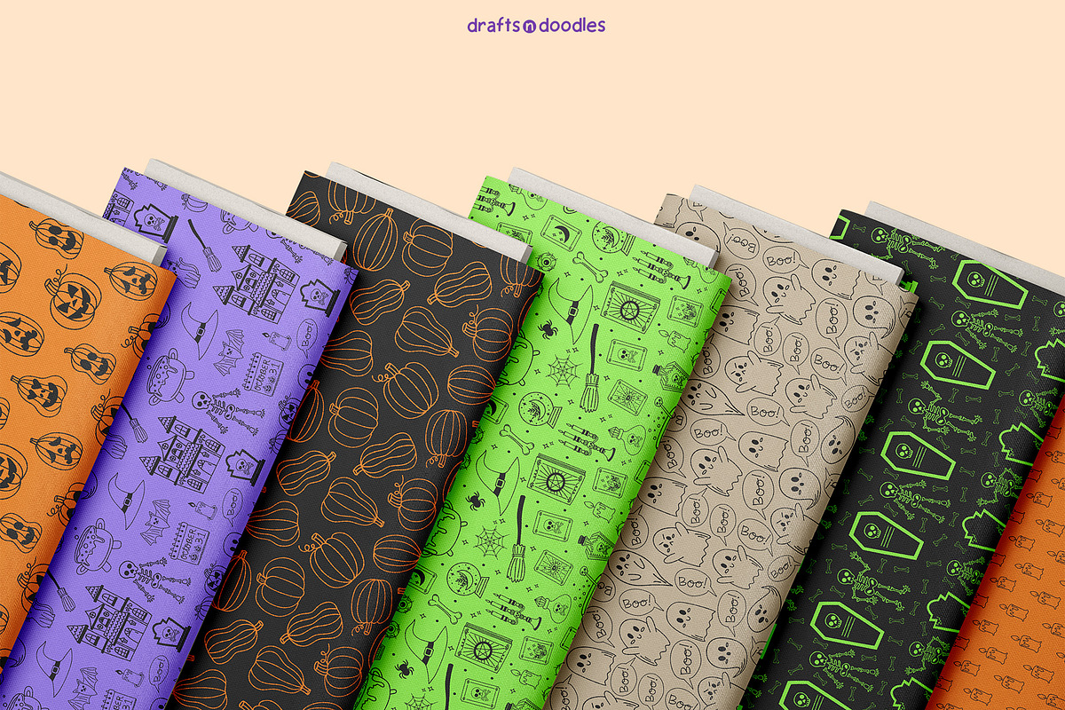 Halloween Line Art Graphics Set, a Pattern Graphic by Drafts n Doodles (Photo 8 of 12)