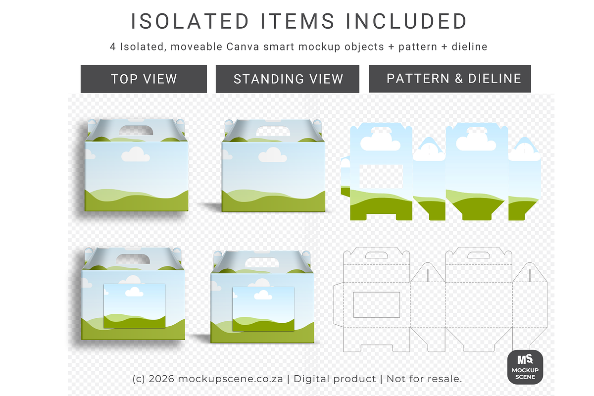 Canva Gable Mockup with Dieline, a Packaging Mockup by Mockup Scene (Photo 3 of 13)
