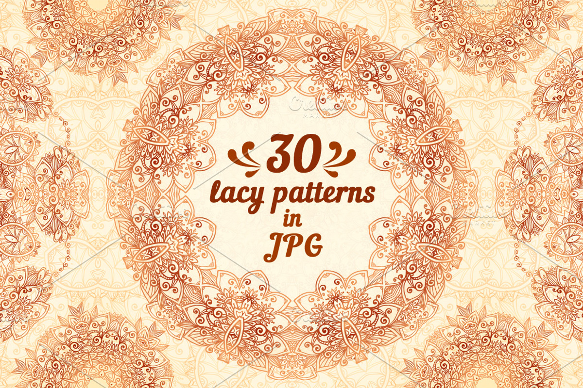 Mehndi Backgrounds BIG set, a Pattern Graphic by Art of Sun (Photo 6 of 12)