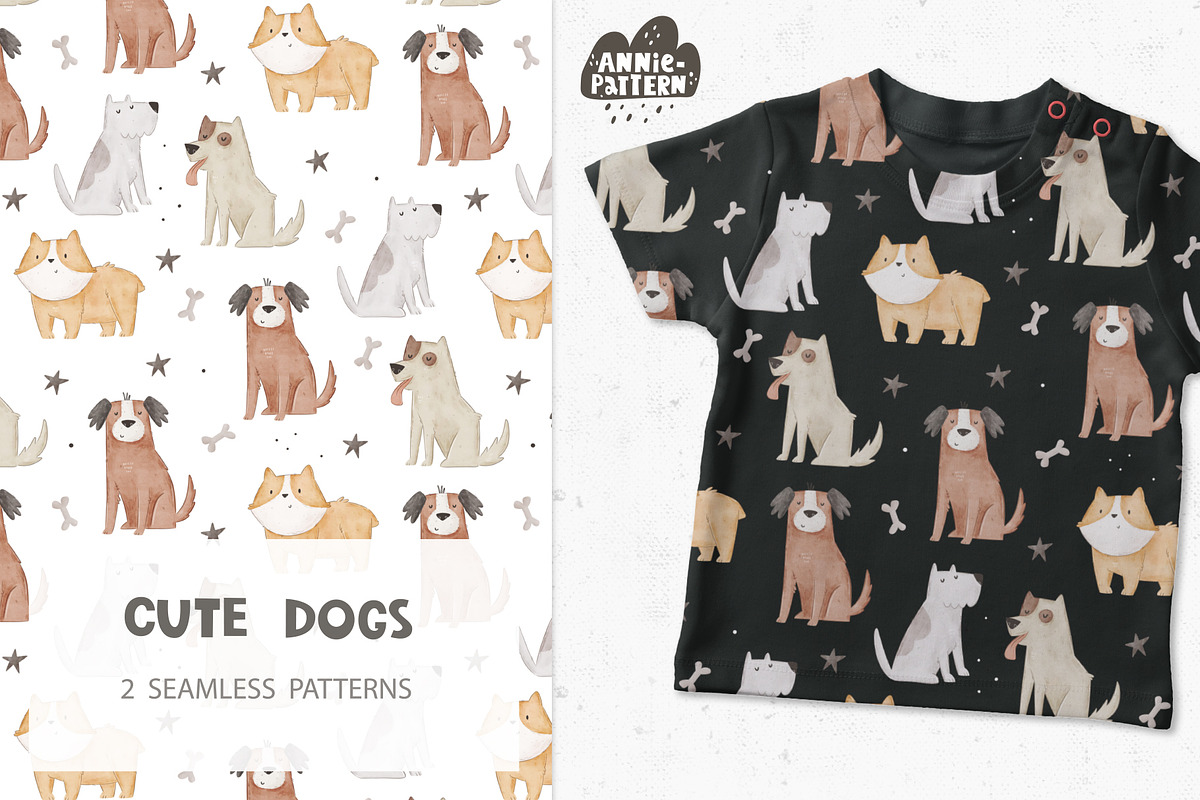 Cute Dogs, a Pattern Graphic by AnnieArt (Photo 1 of 4)