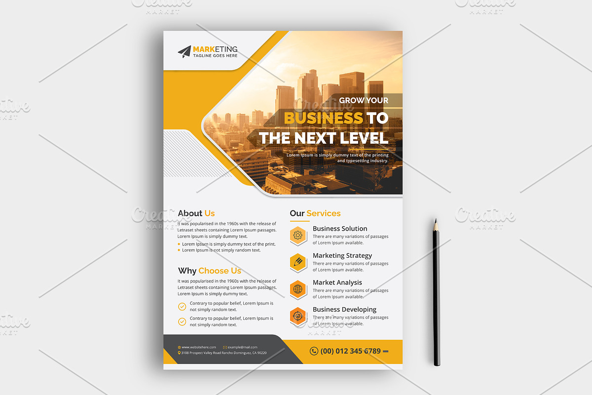 Corporate Business Flyer Template, a Flyer Template by GraphicsBurg (Photo 1 of 3)