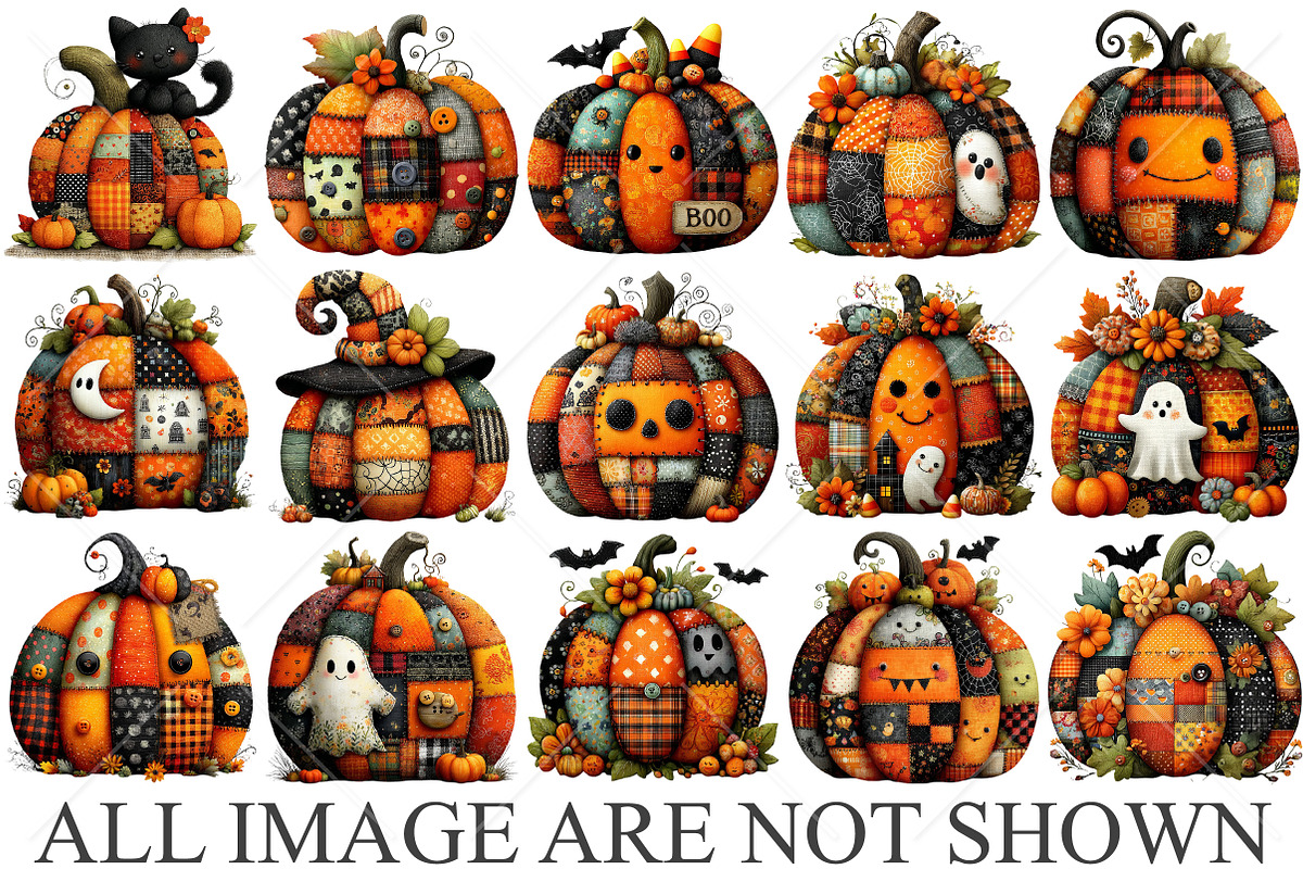 Whimsical Halloween Pumpkin Clipart, a Seasonal Illustration by Canvas Craft (Photo 4 of 10)