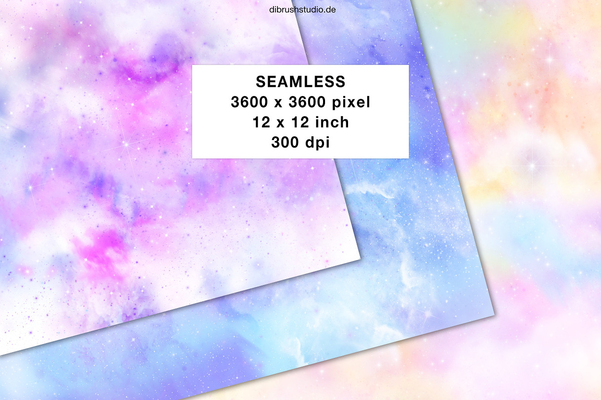 Seamless Pastel Galaxy Texture, a Pattern Graphic by DiBrush Studio (Photo 2 of 6)