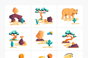 Flat Desert Icons