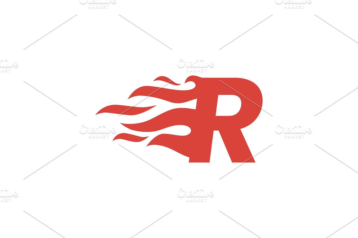 r letter fire flame hot uppercase, a Branding & Logo Template by VSTRD ...