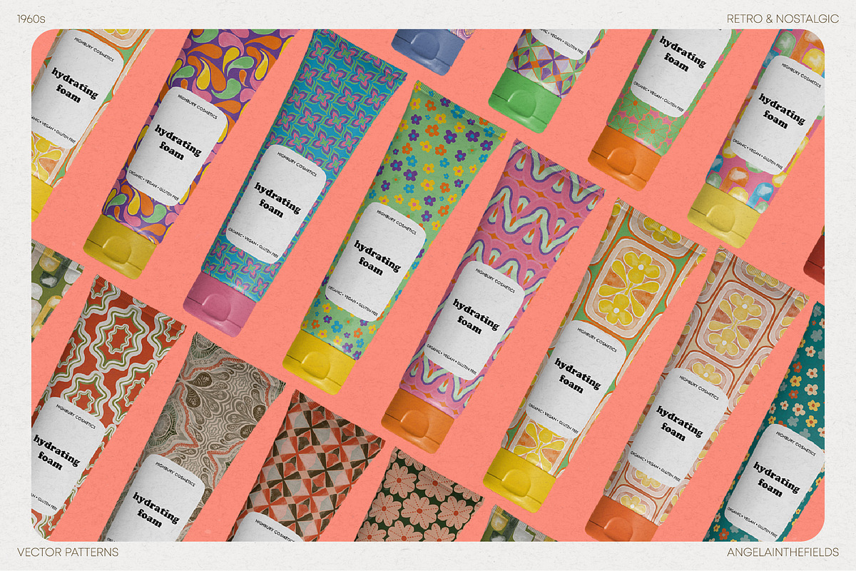 Funky 60s Vector Patterns, a Pattern Graphic by angelainthefields (Photo 3 of 9)