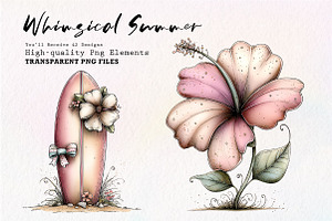 Sweet Whimsical Pink Summer Bundle, a Seasonal Illustration by CreationArt