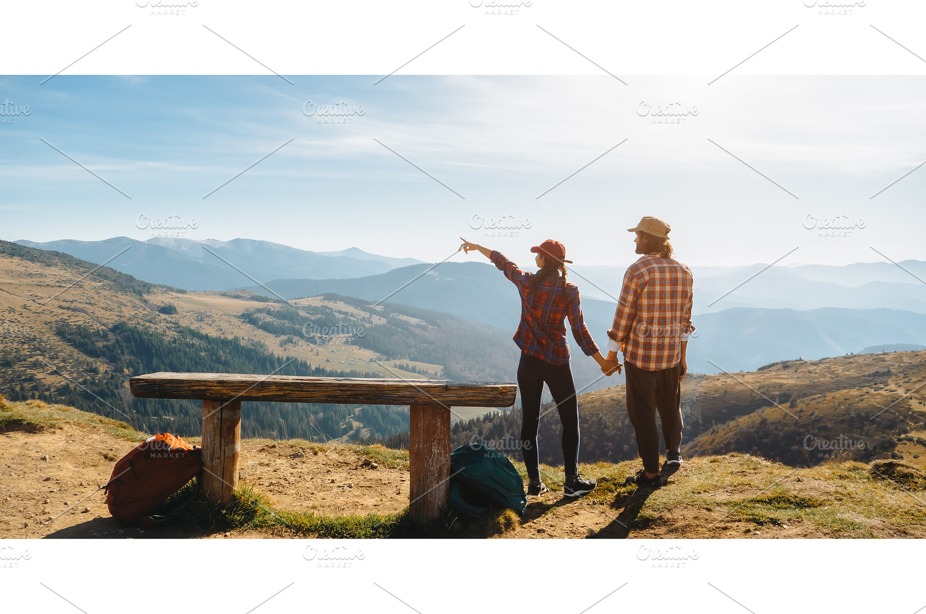 Couple of Hikers With Backpacks in, a Sports & Recreation Photo by Emotion photo