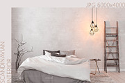 WHITE SCANDINAVIAN BEDROOM, a Household Mockup by YKvisual (Thumbnail 1 of 2)