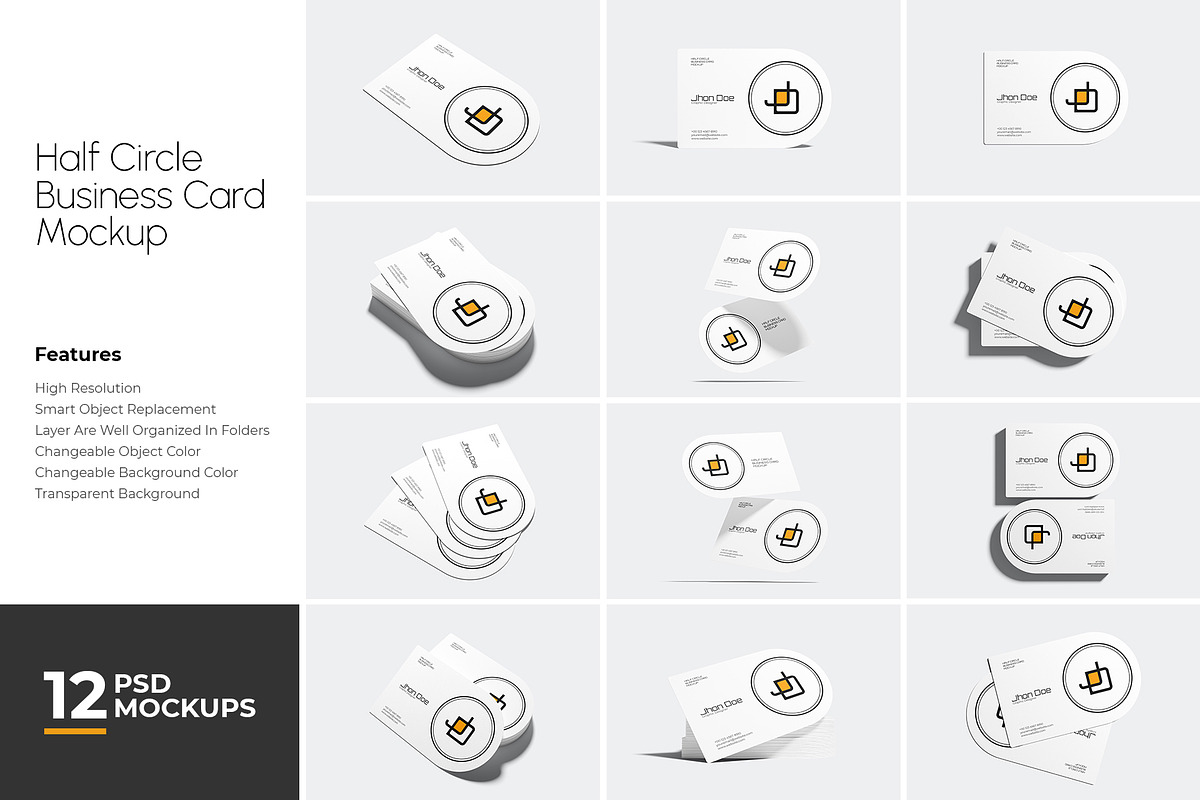 Half Circle Business Card Mockup, an Advertising Mockup by Rizky Audymas (Photo 1 of 6)