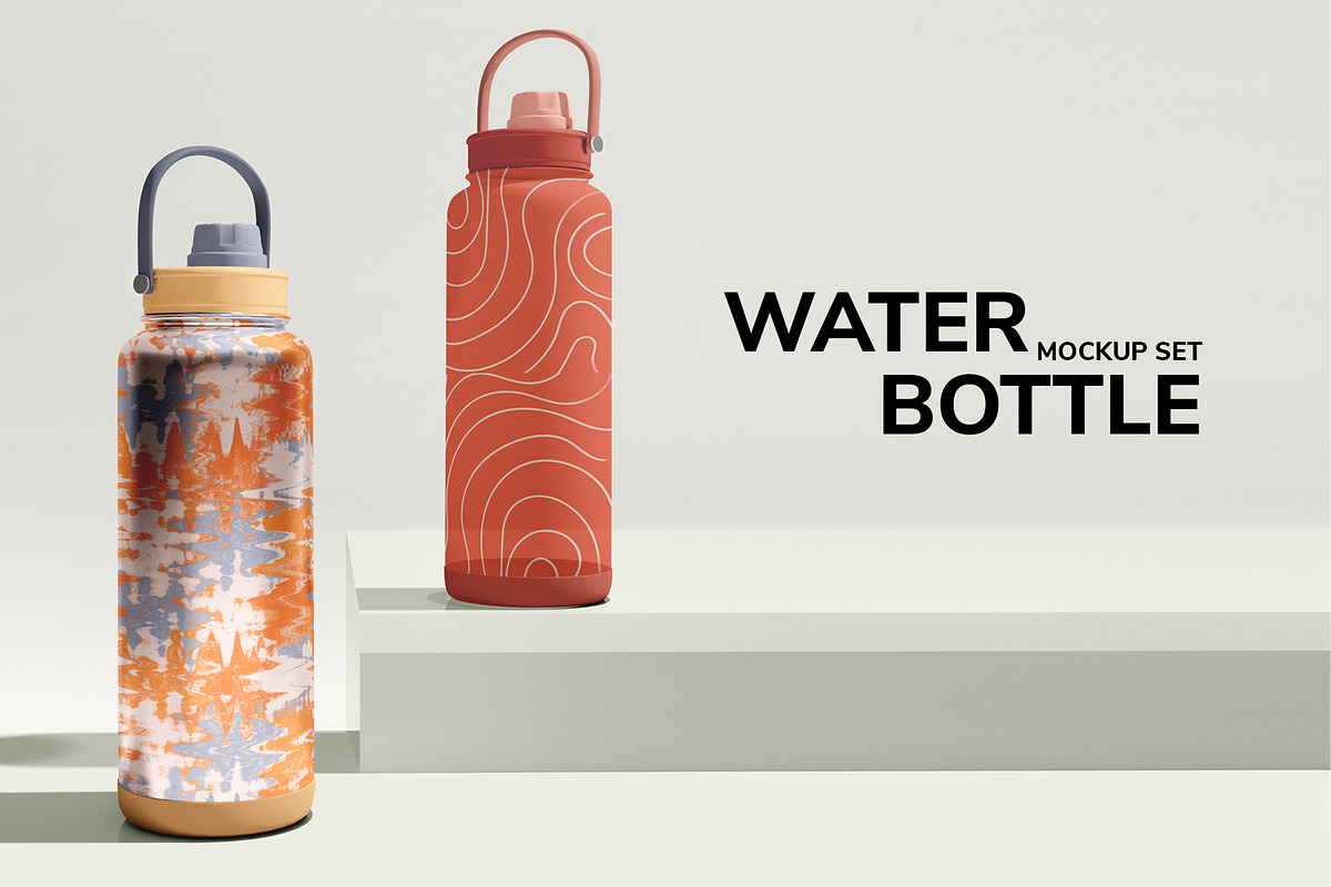 Sport Water Bottle Mockup Set, a Cups & Container Mockup by Mirachma Project (Photo 4 of 8)