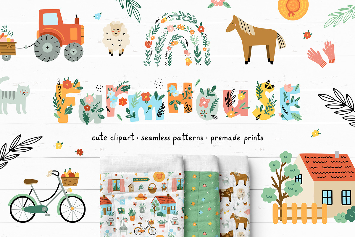 Farmhouse Illustrations & Patterns, an Animal Illustration by Redchocolate (Photo 1 of 8)