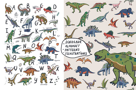Dinosaur Alphabet, an Animal Illustration by GooseFrol