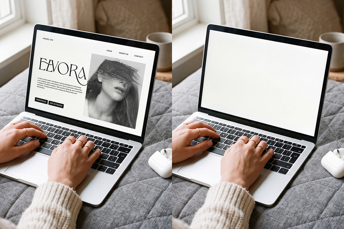 Elvora - Macbook Device Mockup, a Mac Mockup by Heinzel Std Mockup (Photo 5 of 5)