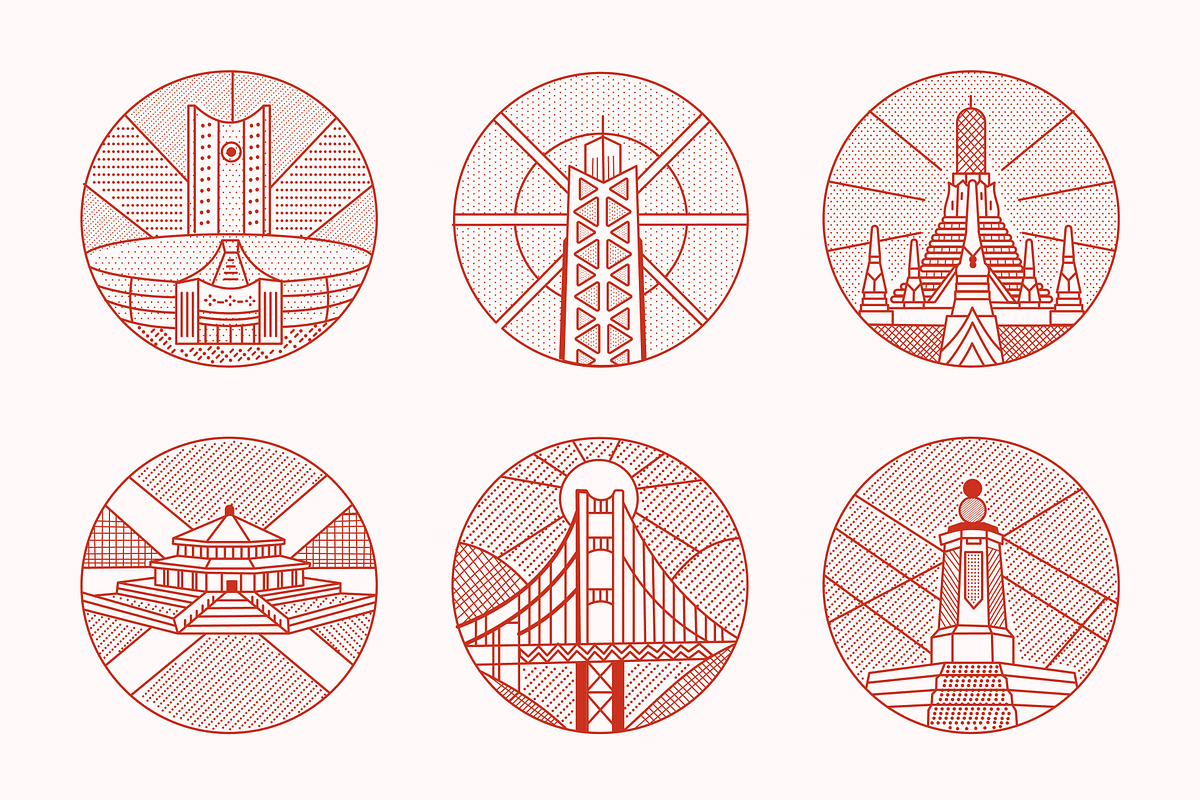 World Landmark Illustration Set, a Decorative Illustration by Brickclay (Photo 10 of 12)
