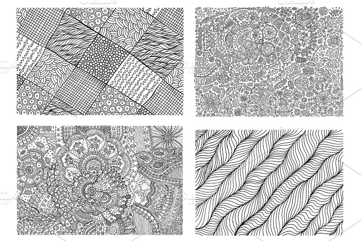 Abstract Doodles - 8 coloring pages, an Illustration by DoodleArtDesigns (Photo 4 of 4)