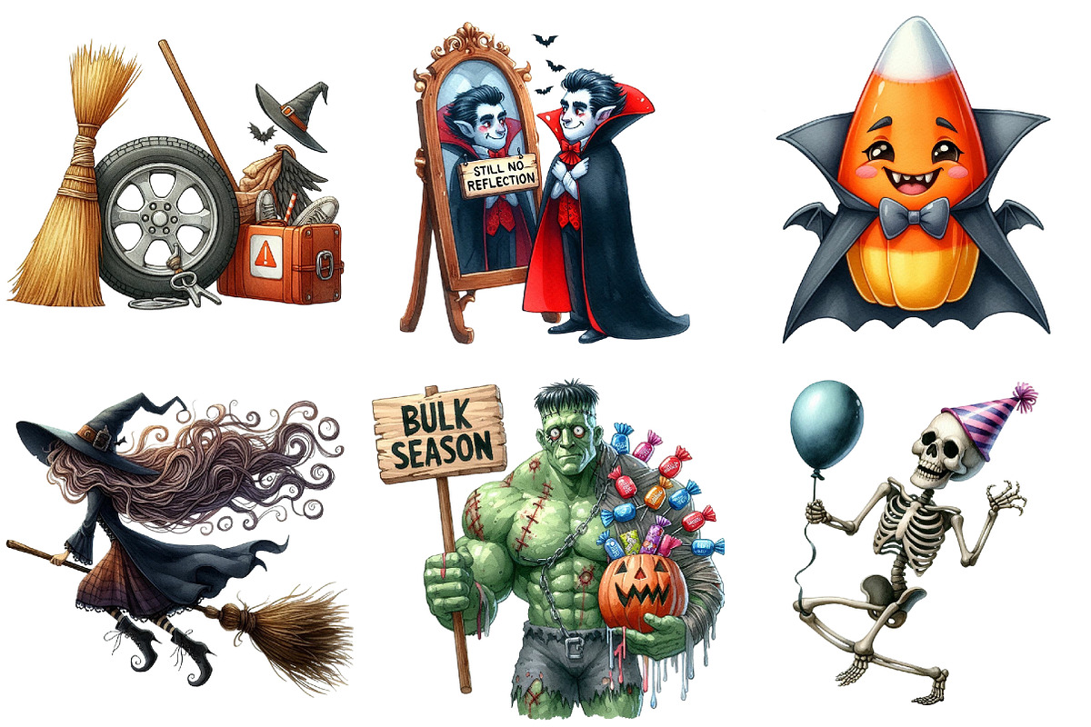 Funny Halloween Clipart, an Illustration by Pixels.Craft (Photo 3 of 9)