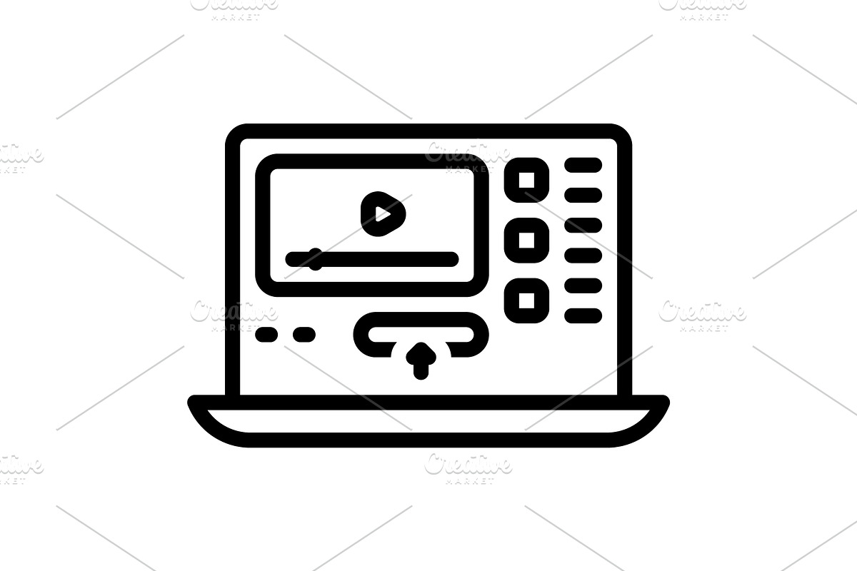 Subscription clicking black icon, an Outline Icon by Creative priyanka