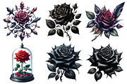 Gothic Roses Clipart Bundle, a Seasonal Illustration by Pixels.Craft (Thumbnail 2 of 7)