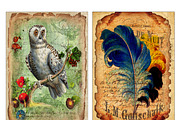 Vintage paper, feathers & owls cards, an Object Graphic by DidiArtWorld (Thumbnail 2 of 3)