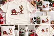 Whimsical Christmas Mouse Pulling, a Seasonal Illustration by Printable Design Store (Thumbnail 2 of 3)