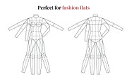 Female Fashion Flats Templates, a Person Illustration by Shorena Fashion Draws (Thumbnail 3 of 8)