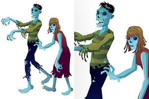 zombies cartoon isolated