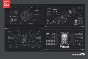Futuristic Hud Template, Cyber Style, a Technology Illustration by Andrew_Derr