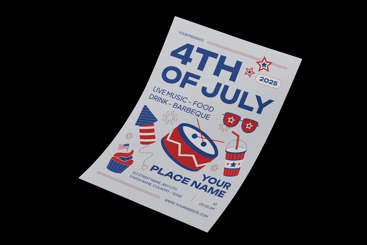 Clean 4th of July Flyer, a Flyer Template by Neermana (Photo 2 of 4)