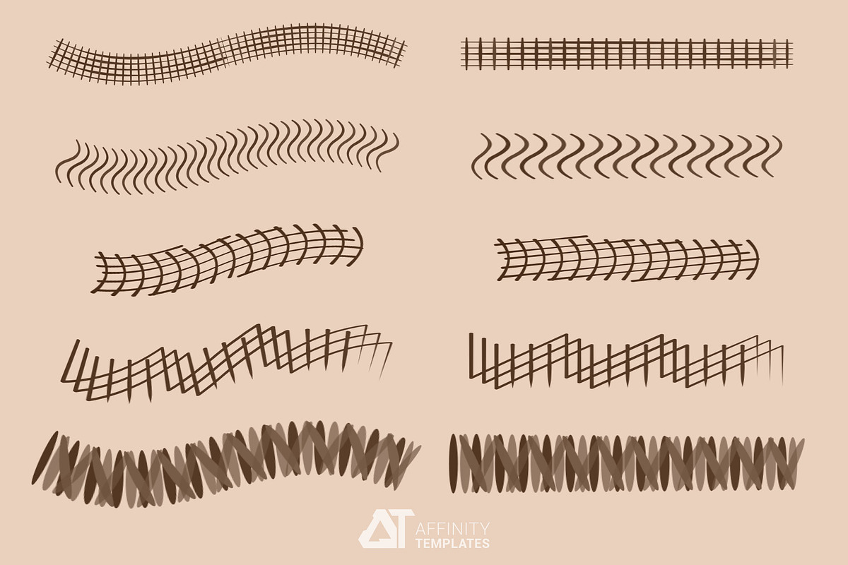 Hatching brush pack for Affinity app, a Brush Add-On by Affinity Templates (Photo 7 of 7)