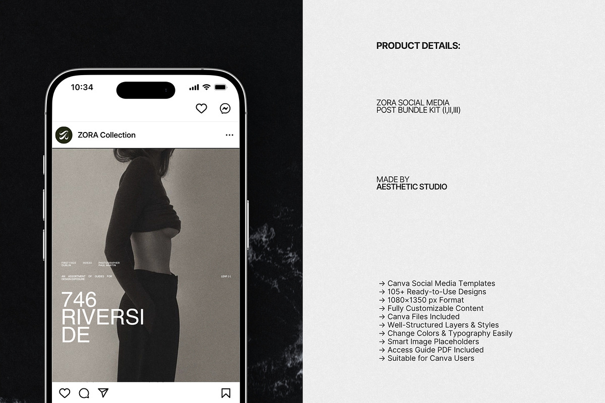 ZORA | Instagram Post Bundle, a Social Media Template by The Aesthetic Studio (Photo 7 of 10)