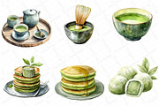 Watercolor Matcha Green Tea Clipart, an Illustration by DreamPrint404 (Thumbnail 2 of 6)