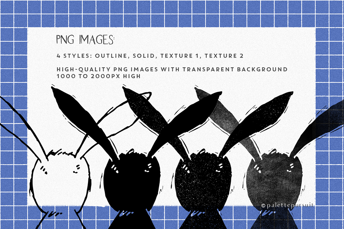Linocut bunny rabbit vector clip art, a Graphic by Palette Pursuit (Photo 3 of 7)