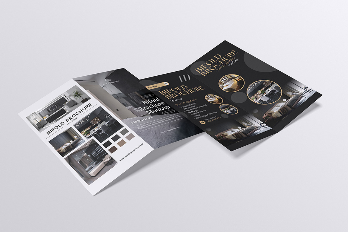 Bifold Brochure Mockup, an Advertising Mockup by HanaSaka_Studio (Photo 4 of 5)