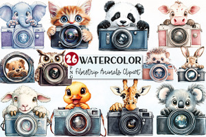 Camera Filmstrip Animals Clipart, an Illustration by Rose Art
