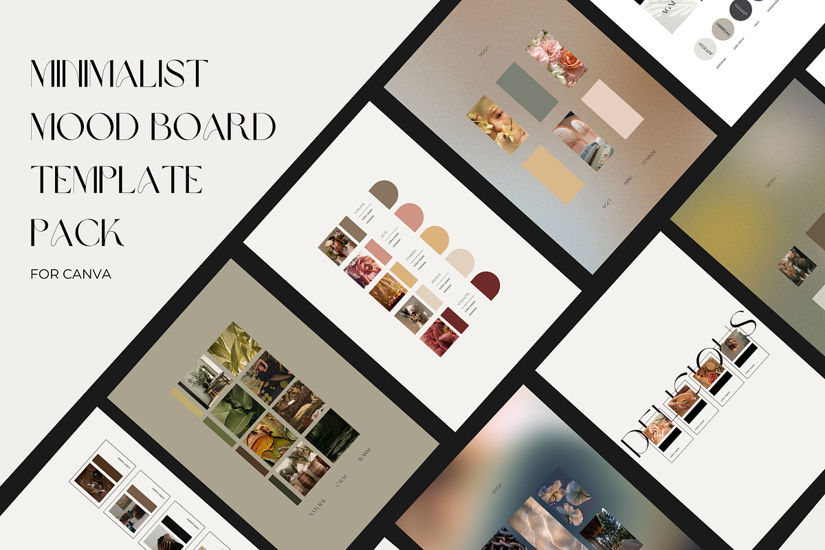 26 Minimalist Mood Board Template, a Presentation Template by The Magic Glow Co. (Photo 1 of 3)