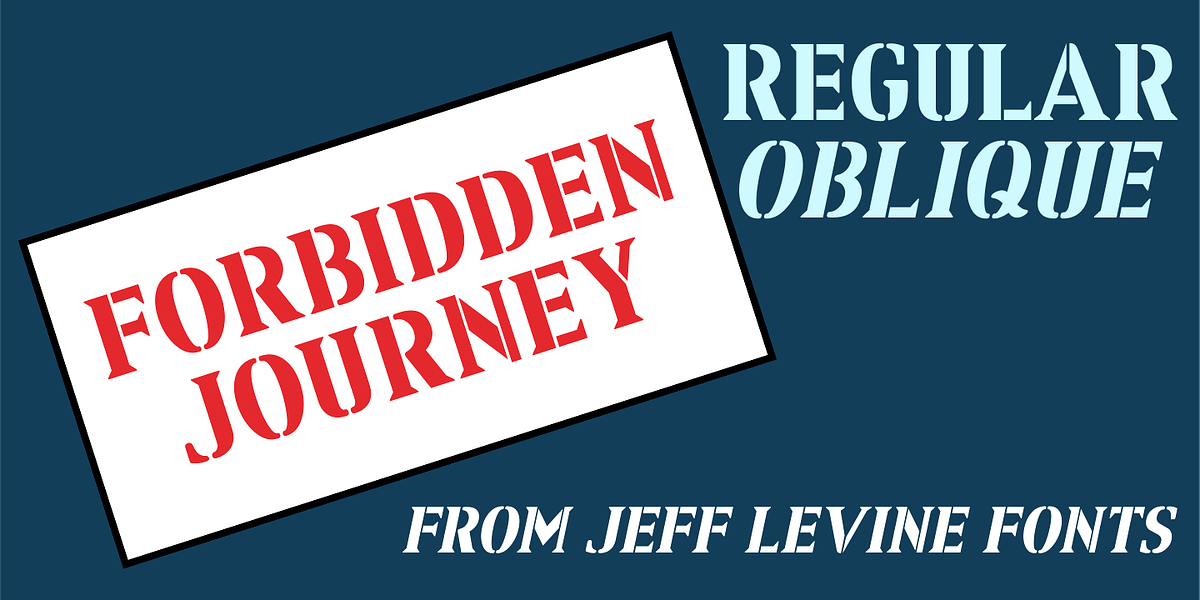Forbidden Journey JNL, a Serif Font by Jeff Levine Fonts (Photo 1 of 5)