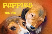 Puppies Dog Breeds Big Bundle 135Pcs, an Animal Illustration by Dneprstock (Thumbnail 1 of 68)
