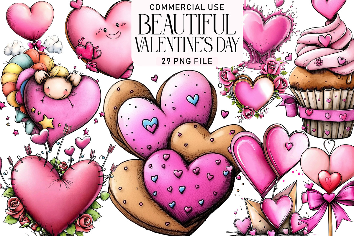 Beautiful Valentine's Day Badge Clip, an Illustration by Daily.Designs (Photo 1 of 5)