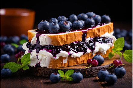 Tangy Sandwich cream blueberry, a Food & Drink Photo by Ylivdesign