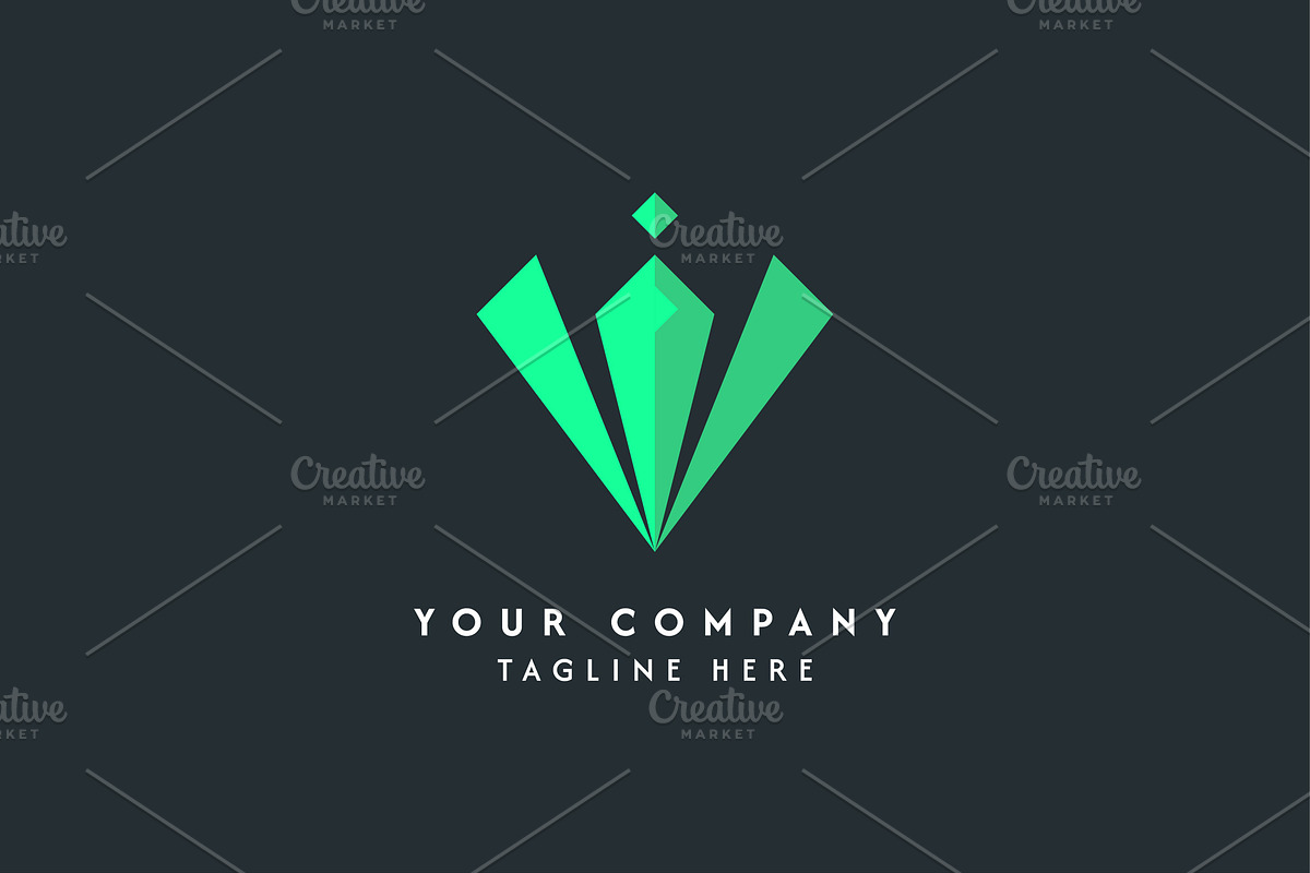 Green Crystal Gem Logo Template, a Branding & Logo Template by Morvana Crew