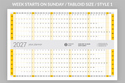 Year Planner 2027 (YP025-27), a Stationery Template by mikhailmorosin (Thumbnail 4 of 5)