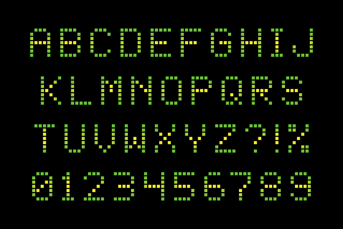Square Dot-Matrix Display Font preview 2
