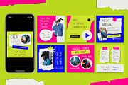 Grunge Fashion Instagram Set, a Social Media Template by Aiyari Graphic (Thumbnail 3 of 5)