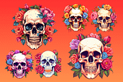 Skulls'n'Roses Vector Illustrations, an Object Illustration by TheBlackPixelCo (Thumbnail 3 of 9)